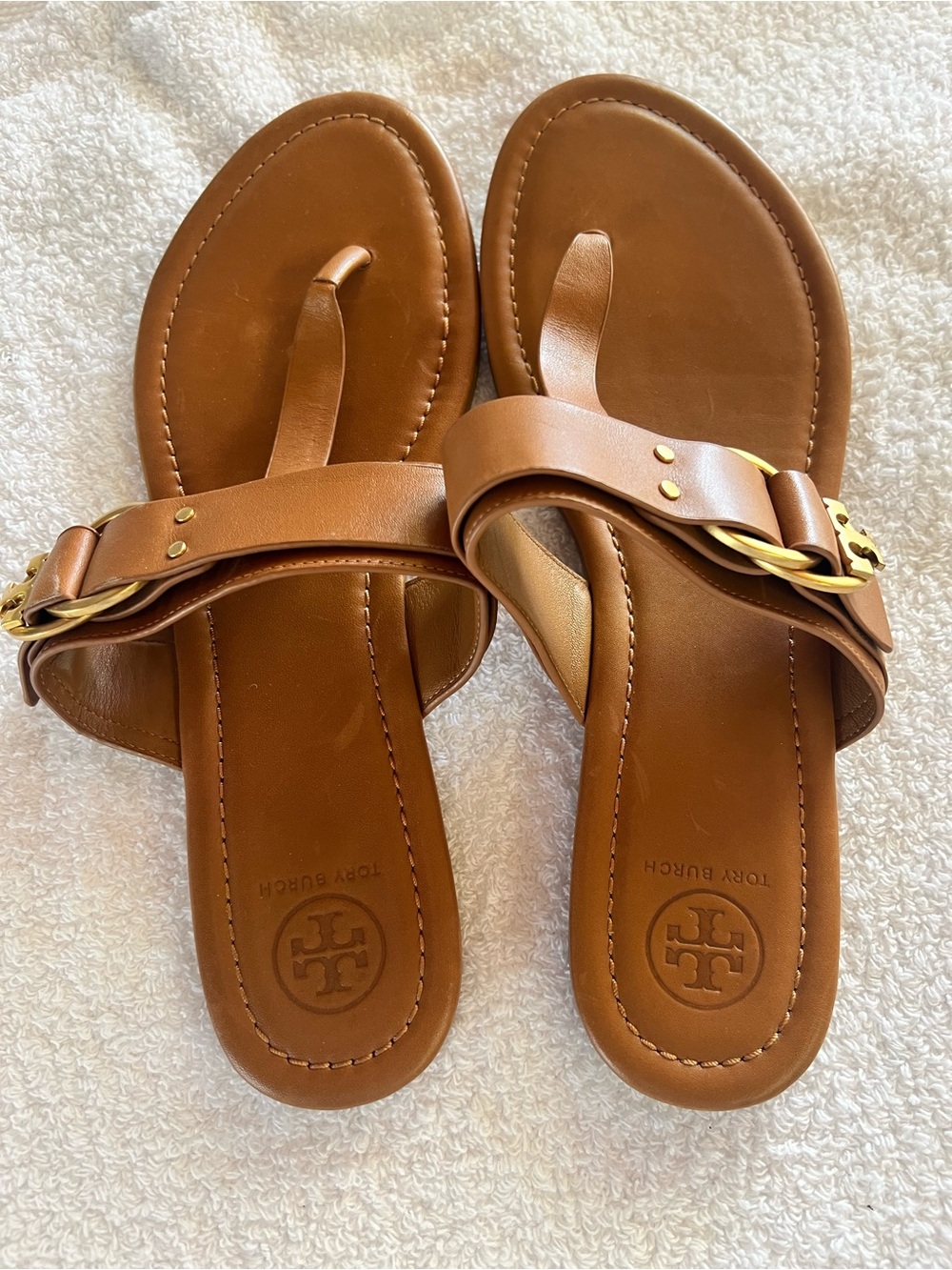 Tory Burch Marsden Flat Thong Sandal Tan size 10 - Picture 5 of 7